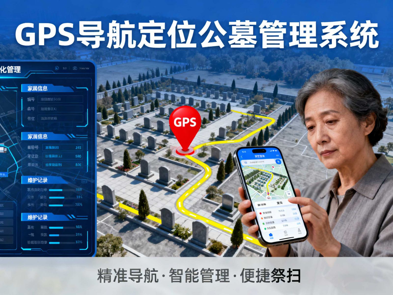 GPS导航定位公墓管理系统