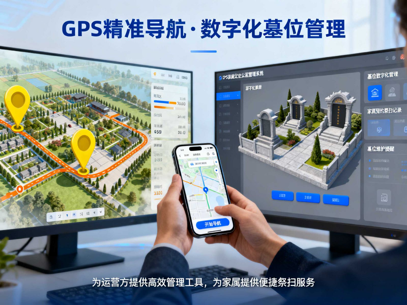 GPS导航定位公墓管理系统界面图