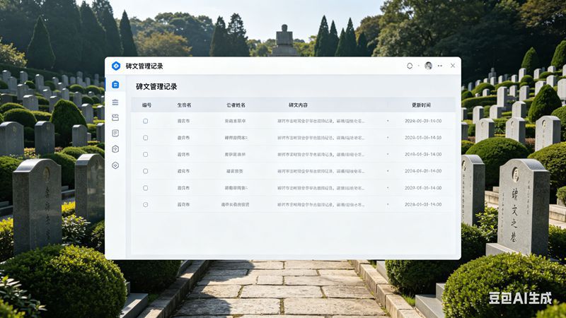 精准管控提质增效——破解公墓管理系统碑文记录准确性难题